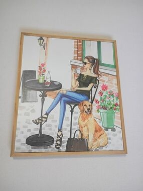 Rongrong DeVoe "Afternoon Coffee" Framed Art Print - Hobby Lobby Women With Dog